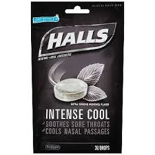Halls Menthol Oral Anesthetic Drops Intense Cool- 30 Count 