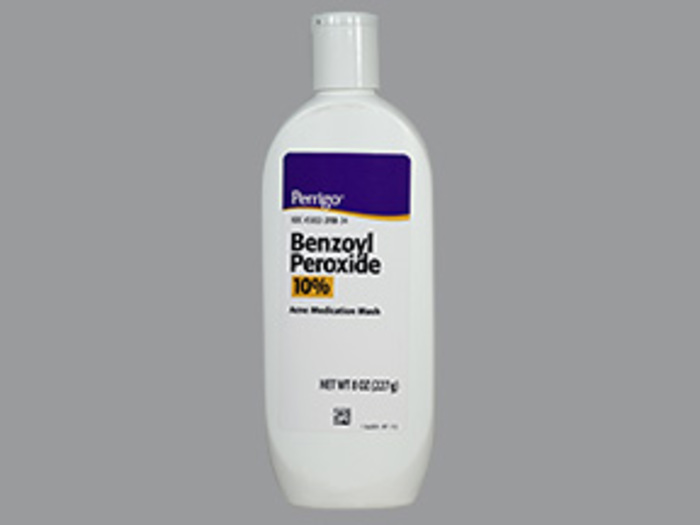 Pack of 12-Benzoyl Peroxide 10 % Liquid Wash 10% 8 oz By Perrigo Co USA 