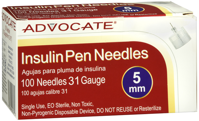 Advocate Pen Needle 31g 3/16inch 5MM 100 by PHARMA SUPPLY INC