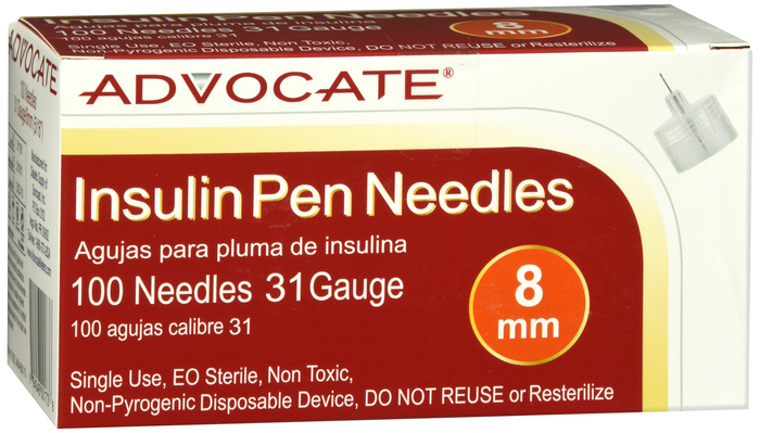 Advocate Pen Needle 31 Gx5/16 8MM 100 By Pharma Supply 