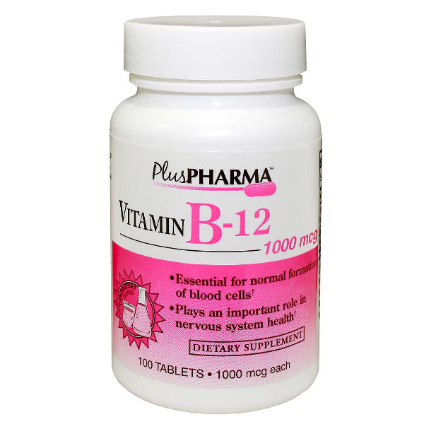 Case of 12-Vitamin B-12 1000 mcg Tab 100 By Plus Pharma(Gemini)