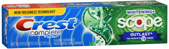 Pack of 12-Crest Complet+Scope X Clear White Paste Mint Toothpaste 4 oz By Proct