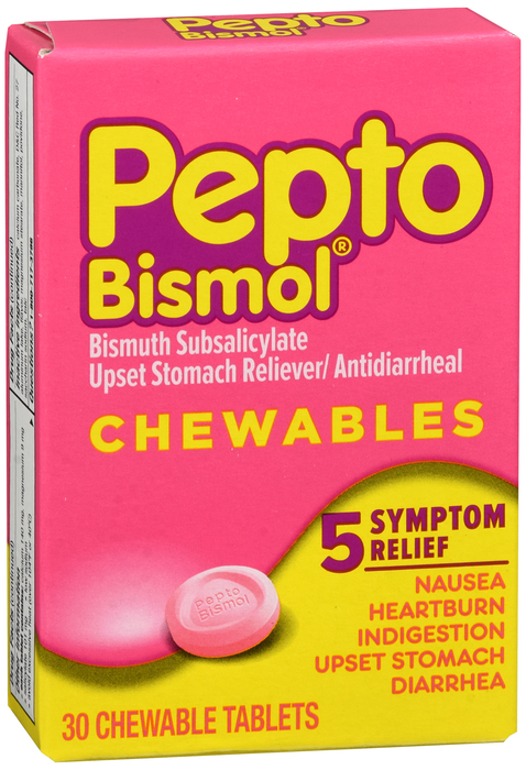 Case of 24-Pepto Bismol 5 Symptom Stomach Relief Original