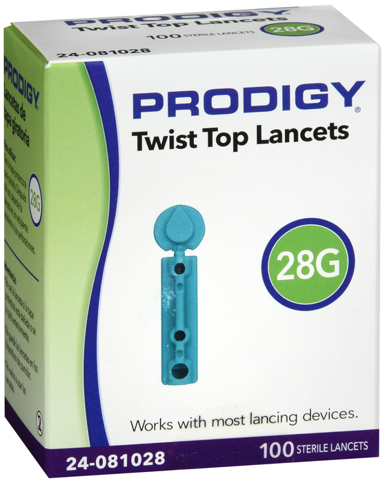 Case of 12-Prodigy Lancet Twist Top 28G 100Ct