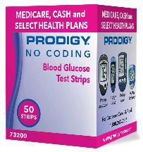 Prodigy No Code Strip Medi 50 Count By Prodigy Diabetes Care, LLC Item No.:4225490 NDC No.: UPC No.: 384840732001 Item Description: Misc Blood Glucose Testing Other Name:Prodigy No Cd Therapeutic Code