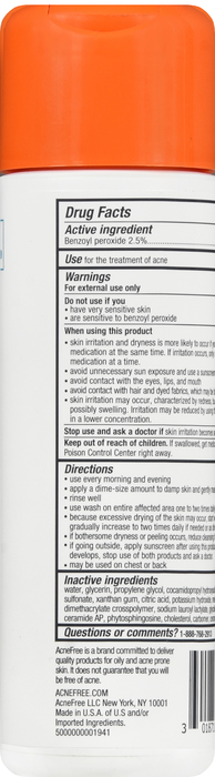 Acnefree Oil Free Cleanser 8 oz By Valeant North America