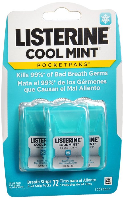 Case of 6-Listerine Pocket Pk Cool Mint 3Pk Strip 6X72 By J&J Consumer USA 