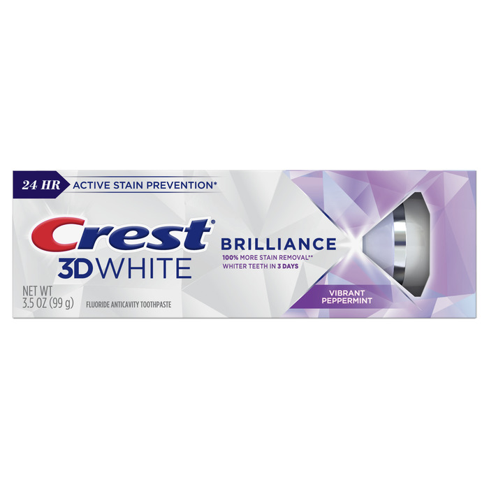 Pack of 12-Crest 3D White Brilliance Peppermint  Tooth Paste 3.5 oz  by P&G