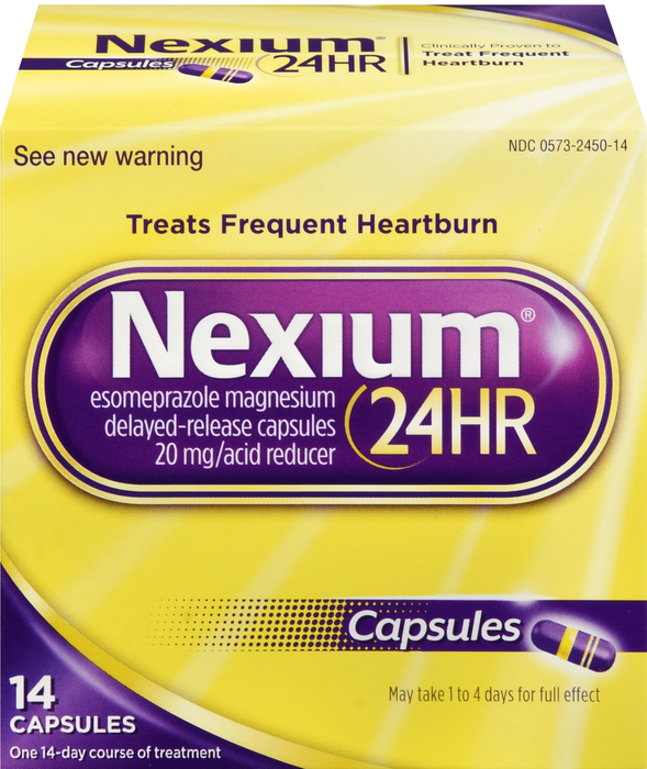 Nexium 24HR OTC 20 mg Capsule 20 mg 14 By Glaxo Smith Kline Consumer Hc USA 