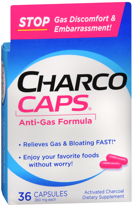 Case of 24-Charcocaps Anti Gas Capsule 36 By Emerson