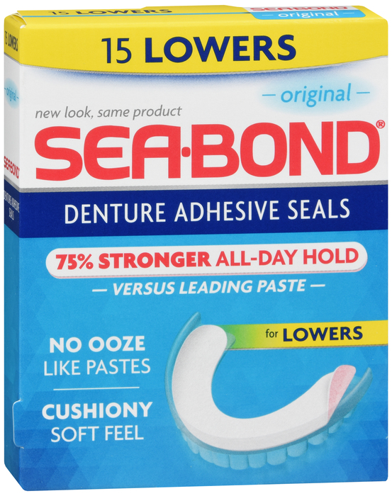 Sea Bond Denture Adhesive Lower 15 Ct 15 By Combe USA 