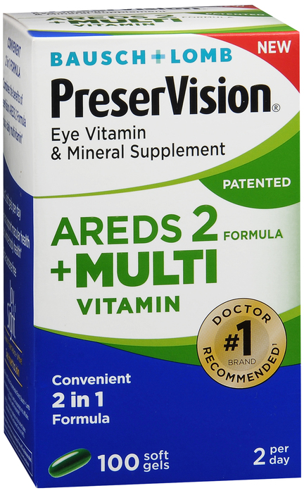 Pack of 12-Preservision Areds 2 + Multi Vitamin & Mineral Supplement 100 Ct