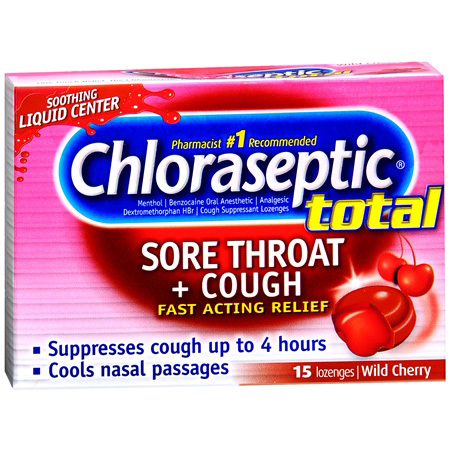 Chloraseptic Total Lozenge Cherry 15 Count By Medtech 