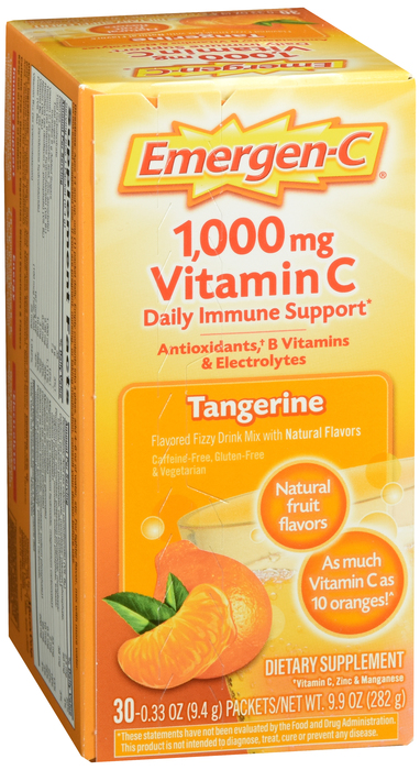Emergen-C Vitamin C 1000mg Tangerine Packets 30ct by Glaxo 