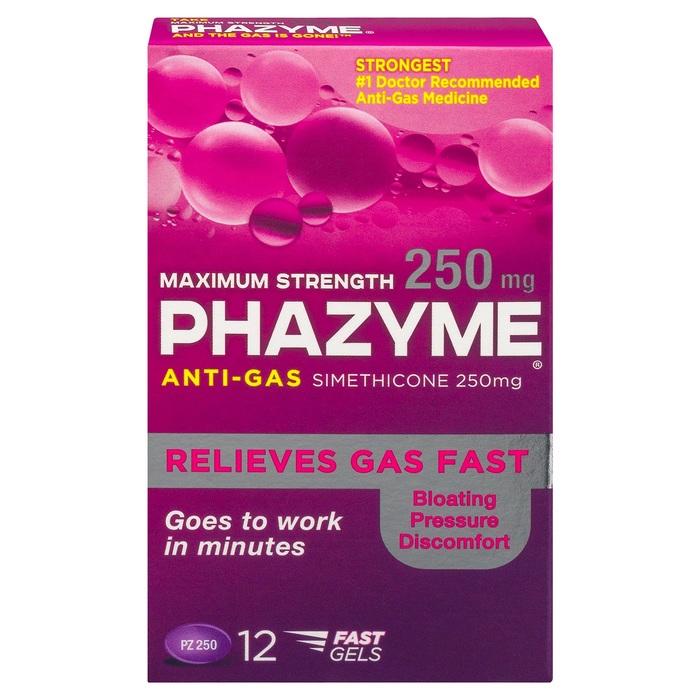 Phazyme Maximum Strength 250mg Gas Relief Fast Gels 12ct