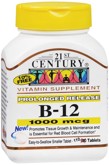 B-12 1000 mcg Tab PROLONGED RELEASE 110 By 21st Century