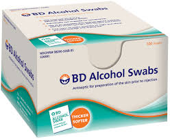 BD Alcohol Swab 100 Count By Becton Dickinson/Diabetes Care Item No.: 4284745 NDC No.: 08290326895 08290-3268-95 UPC No.: 382903268955 Item Description: Alcohol Wipes Other Name: :BD Alcoh Swab Therap