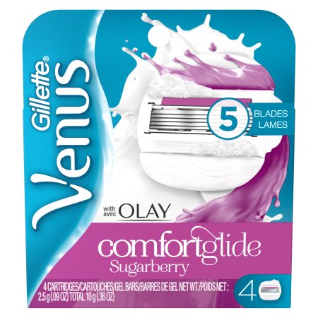 Gillette Venus Comfortglide With Olay Sugarberry Scented Women's Razor Refills 