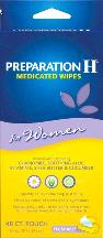 Case of 12-Preparation H Medicated Wipes Woman 48Ct