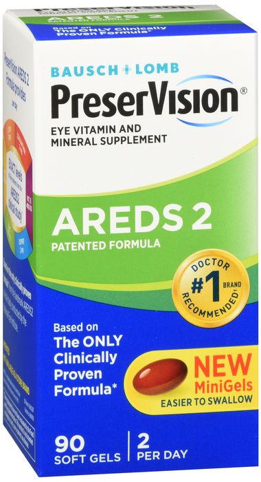 Case of 12-Preservision Areds 2 Supplement Formula Softgels - 90 C