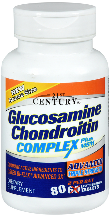 Case of 12-GLUCOSAMINE CHONDROIT COMPLX +MSM TAB 80CT By 21st Cent