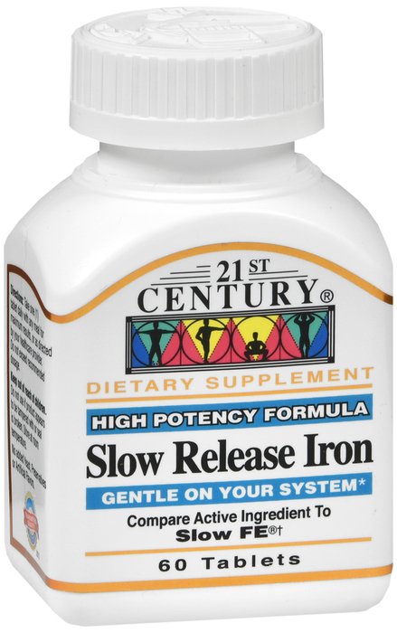 Case of 12-Iron Slow Release Formula Tab 60 Count 21St Century Vitamins 