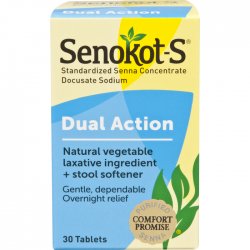 Senokot-S Natural Vegetable Laxative + Stool Softener Tablets 30ct