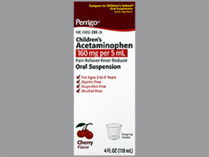 Acetaminophen Childrens Cherry Oral Suspension 118ml By Perrigo Gen Tylenol