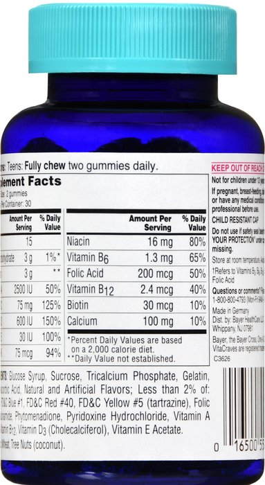 One A Day VitaCraves Vitamins, Teen for Him, Gummies - 60 gummies by BAYER CORP/CONS HEALTH, ONE-A-DAY, One A Day, One-A-Day, ONE A DAY, ONEADAY, one-a-day, One-A-Day  ITEM NO.:OTC320174 320174 NDC No