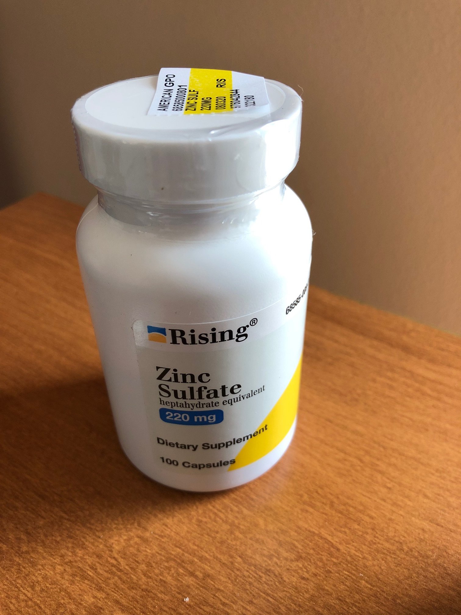 Case of 12-Zinc Sulfate 220mg Capsule 100 By Rising Pharm