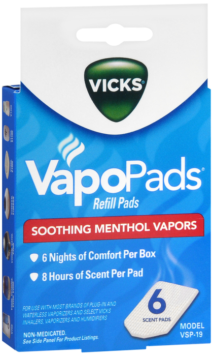 Pack of 12-Vicks Vaporizer Waterless Pad 6 By Kaz Orporated USA 