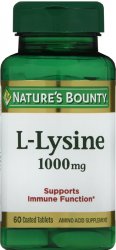 L-Lysine 1000mg Tablet 60 Count Nat Bounty