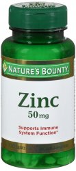 Natures Bounty Zinc Chelated Tablet 50mg 100 Count