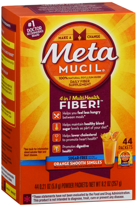 Case of 12-Metamucil Smooth Orange S/F 3.4 Gm Powder 44 Packs by P&G 