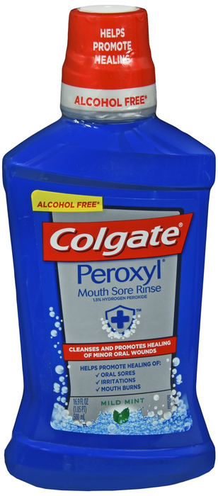 Pack of 12-Peroxyl 1.5% Mouth Sore Rinse Mint Liquid 16 oz By Colgate Palmolive 