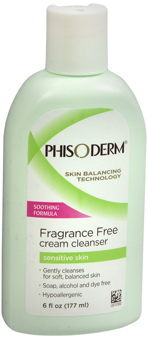 Phisoderm Fragrance Free Cream Cleanser Sensitive Skin Wash 6 oz By Mentholatum Co The USA 