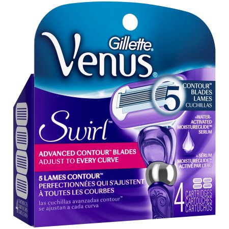 Gillette Venus Swirl Women's Razor Cartridges 4 Count Carded Pack