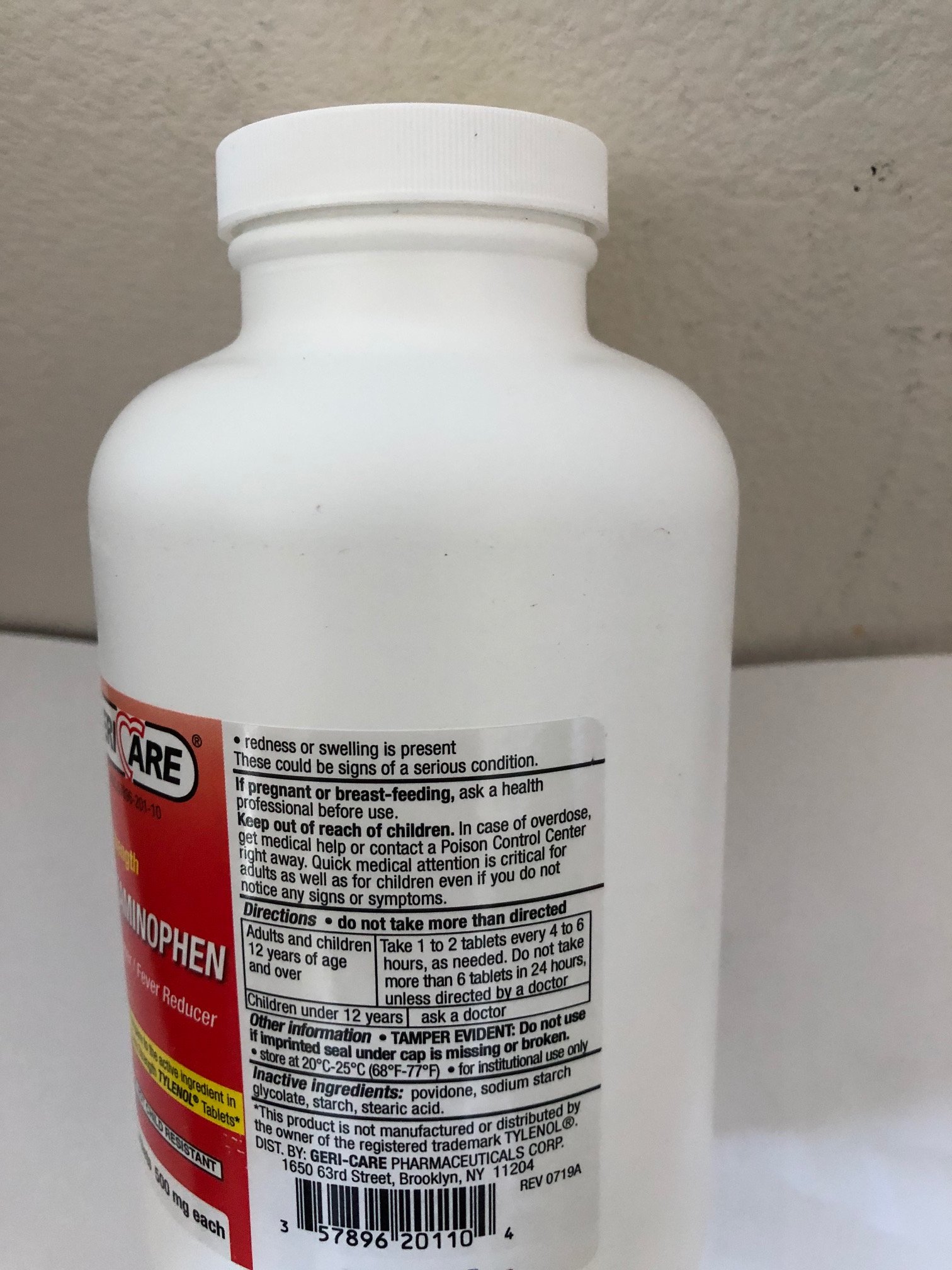 Acetaminophen 500 mg Tab 1000 By GeriCare Pharm