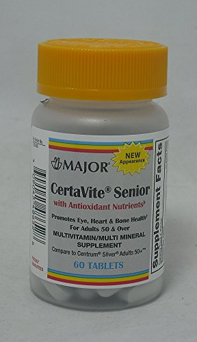 Case of 12-Certa-Vite Senior With Lutein - 60 Tablets By Major