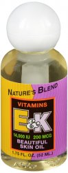 Natures Blend Vitamin E+K Oil 1.75 oz Natures Blend Vitamin E+K Oi