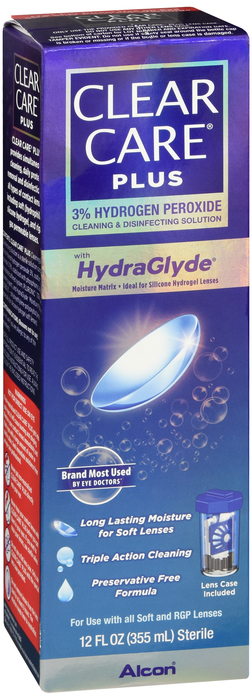 Item No: OTC388603, 388603 Clear Care Plus Hydraglyde Cleaning & Disinfecting Solution, 12.0 Fl oz By Alcon Vision Care Grp Item No.:4388603 NDC No.: UPC No.: 300650363396 3-00650-36339-6 300650-36339