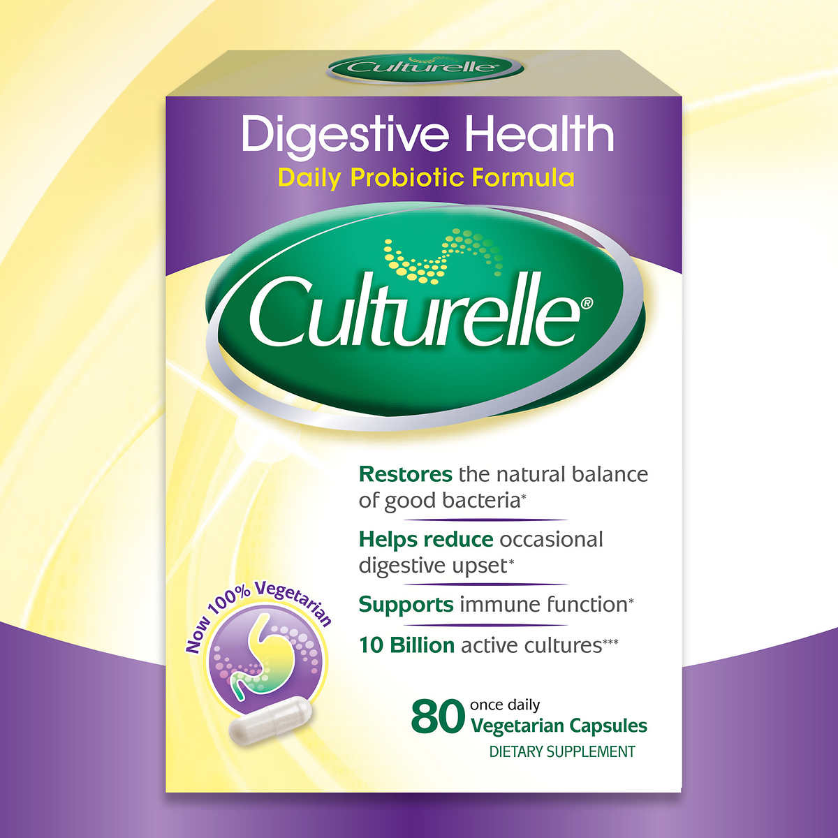 Culturelle Digestive Health Probiotic 80 Vegetarian Capsules