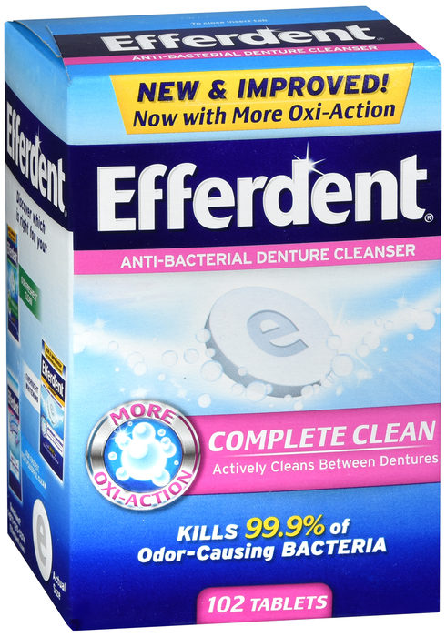 Case of 6-Efferdent Denture Cleanser Original 102ct By Medtech USA 