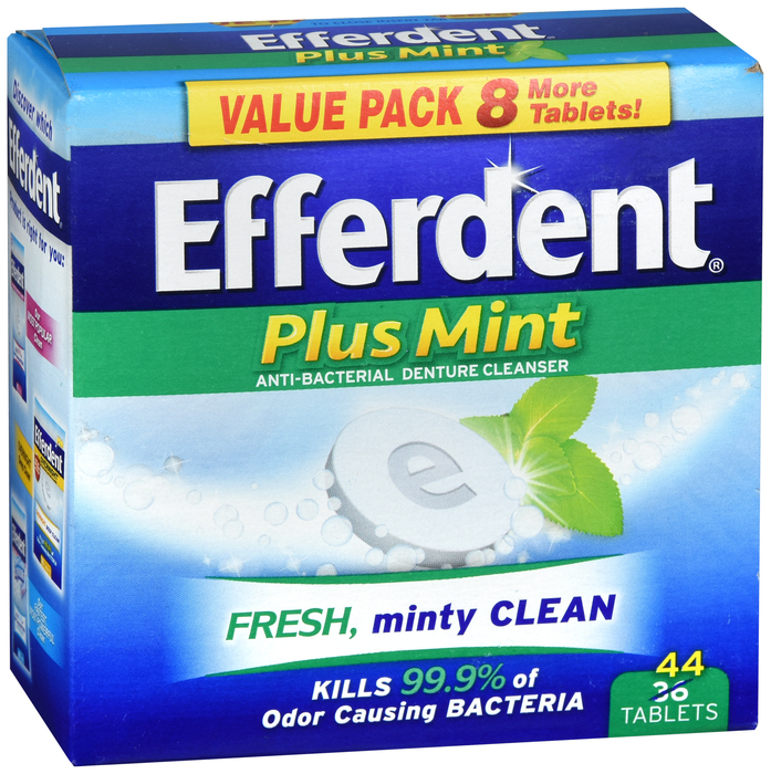 Case of 6-Efferdent Plus Mint Tablet 44 By Medtech USA 