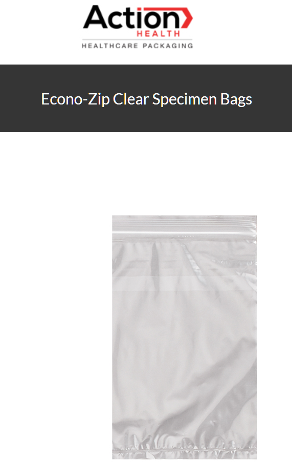 Econo-Zip Clear Specimen Bags One Case Of 1000 Specimen Transport 6W X 9H 2 Mi