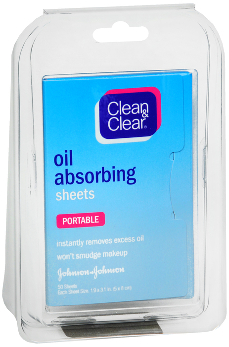 Clean & Clear Acne Oil Absorb Sheet 50 Count 