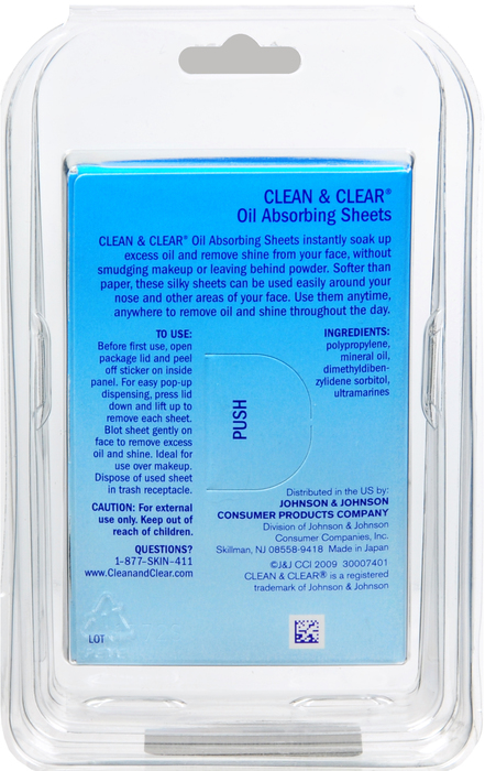 '.Clean&Clear Acne Oil Absorb.'