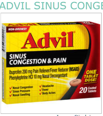 '.Advil Sinus Congestion & Pain 20 ct BY P.'