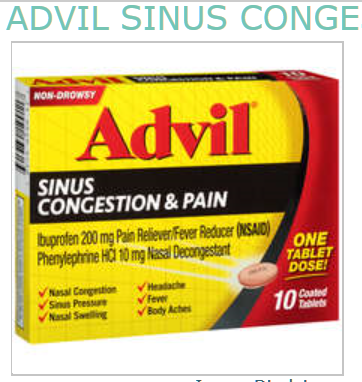 '.ADVIL SINUS CONGESTION AND PAIN TAB 10CT.'