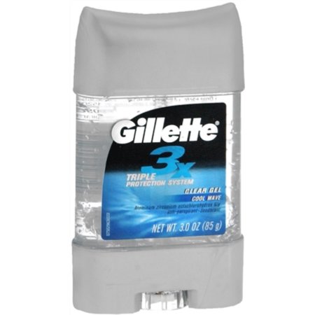 Gillette 3X Anti-Perspirant Deodorant Clear Gel Cool Wave 3 oz